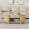 A modern living room scene with a couch and coffee table. Voir les images du produit