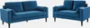Two blue sofas are shown against a white background. Anteprima dell’immagine prodotto