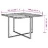 vidaXL Gartentisch Beige 109x107x74 cm Poly Rattan & Anteprima dell’immagine prodotto 8