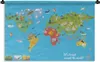 MuchoWow® Wandteppich Wandbehang Weltkarte Kinder - Modern Produktbild-Vorschau 1