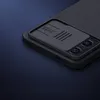 A close-up view of a black phone case with a sliding camera cover. Náhled obrázku produktu