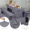 Elastische Biertischhussen Hellgrau 3er-Set 220x50x70cm Produktbild-Vorschau 3