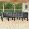 vidaXL 5 tlg. Garten Lounge Set Schwarz und Grau Poly Produktbild-Vorschau 2