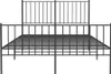 A black metal bed frame with a headboard and footboard, shown from the front. Náhled obrázku produktu