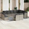 vidaXL 12-tlg. Garten-Sofagarnitur mit Kissen Grau Poly Produktbild-Vorschau 2