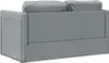 Rear view of a gray sofa with two cushions on top. Produktbild-Vorschau