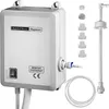A white electric water dispenser pump with various accessories, including tubing and adapters, is displayed against a white background. Produktbild-Vorschau