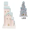 Clayre & Eef Lebkuchenhaus mit LED 13x13x26 cm Rosa Produktbild-Vorschau 2