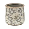 Clayre & Eef Pot de fleurs Ø 14x14 cm Gris Beige Céramique Voir les images du produit 2