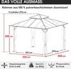 Alu Pavillon PAGODE 3,5x3,5m hellgrau mit Moskitonetz Produktbild-Vorschau 3