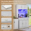 A collage showing features of a white kitchen cabinet unit. Produktbild-Vorschau