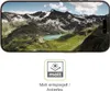 A smartphone displaying a mountain landscape, with a graphic icon below indicating a matte, anti-reflective surface. Produktbild-Vorschau