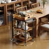Küchenwagen Auf Rädern – Abnehmbares Tablett, 86 Cm, Braun, Produktbild-Vorschau 5
