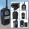 A collage of different views of a Retevis RM01 marine walkie-talkie. Voir les images du produit
