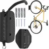 A bicycle wall mount with its accessories and a bicycle mounted on it. Náhled obrázku produktu