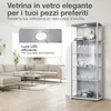 K-Möbel Vetrina in vetro in alluminio / argento (176x67x33 Anteprima dell’immagine prodotto 5