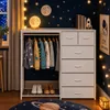 Kinderkleiderschrank Kindergarderobe mit 6 Schubladen Produktbild-Vorschau 2
