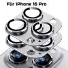 A close-up, angled view of two stacked camera lens protectors for an iPhone 16 Pro, with the text 'Für iPhone 16 Pro' at the top. Produktbild-Vorschau