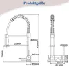 Technical drawing of a kitchen faucet with dimensions. Podgląd zdjęcia produktu