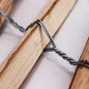 A close-up view of a wooden fence construction, showing how wire is used to connect wooden slats. Produktbild-Vorschau