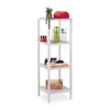 Relaxdays Scaffale da bagno in noce, 4 ripiani, aperto, Anteprima dell’immagine prodotto 1