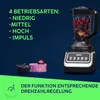 A blender is shown filled with fruits, with text describing its operating modes and features. Anteprima dell’immagine prodotto