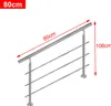 A stainless steel handrail for stairs, with dimensions indicated. Náhled obrázku produktu