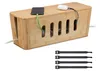 Relaxdays Scatola porta cavi per 2 prese multiple, bambù, A Anteprima dell’immagine prodotto 1