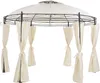 BELIANI Garten-Pavillon Beige Stahl mit Dach Seitenwänden Produktbild-Vorschau 1