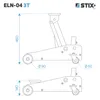 STIX Martinetto idraulico ELN-04, portata 3000 kg, altezza Anteprima dell’immagine prodotto 14