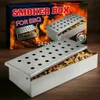 2 x Edelstahl Räucherbox + 1 Zange Smokerbox Räucherdose Produktbild-Vorschau 2