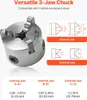 A 3-jaw chuck with diagrams illustrating internal and external jaw dimensions and sizes. Anteprima dell’immagine prodotto