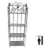 LEX Eisen Regal mit 4 Etagen 60 x 26 x 166 cm, Antik Grau Produktbild-Vorschau 3