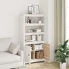 vidaXL Highboard White 80x35x154 cm Masivní borovicové Náhled obrázku produktu 3