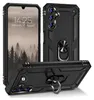 Multiple views of a black smartphone case with a ring holder. Produktbild-Vorschau