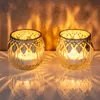 2er Set Glas Windlichter H5cm Klar Gold Teelichthalter Produktbild-Vorschau 4