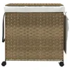 vidaXL Wäschekorb mit Rollen 60x35x60,5 cm Rattan Produktbild-Vorschau 3