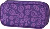 A purple pencil case with a pattern of distorted smiley faces. Náhled obrázku produktu