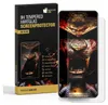 A product box and a screen protector for a smartphone, with a graphic of a lion's head on both. Produktbild-Vorschau