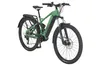 A green electric mountain bike with black tires, seat, and handlebars, shown from a three-quarter front angle against a white background. Produktbild-Vorschau