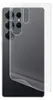 A clear protective film is shown being applied to the back of a smartphone. Produktbild-Vorschau