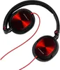 A pair of black and red over-ear headphones with red audio cables. Produktbild-Vorschau
