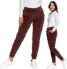 Bequeme Damen-Velours-Trainingsanzughose Mit Hohem Bund Und Produktbild-Vorschau 1