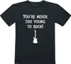 Sprüche T-Shirt Uni Kids - You're Never Too Young To Rock! Produktbild-Vorschau 1