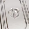 A close-up, overhead view of a stainless steel chafing dish lid with a central handle. The lid is set within the larger rectangular frame of the chafing dish. Náhled obrázku produktu