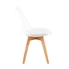A white chair with wooden legs is shown against a white background. Náhled obrázku produktu
