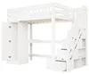 Hochbett 140x200 cm Weiß aus  Kiefernholz, Sperrholz, MDF Produktbild-Vorschau 8