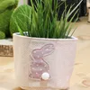 com-four® 3x Oster-Übertopf - Osternest mit Osterhase zum Produktbild-Vorschau 3