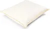 A white pillow with a yellow trim is shown on a white background. Produktbild-Vorschau