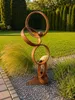 Moderne Garten Skulptur Metall Rostoptik 93 cm – Abstrakte Produktbild-Vorschau 5